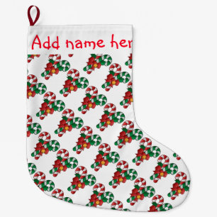 Grande Chaussette De Noël Stockage de Noël personnalisé/Sucres de canne
