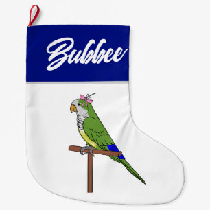 Grande Chaussette De Noël Stockage Hanoukka - Perroquet Green Quaker