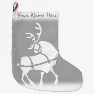 Grande Chaussette De Noël Stockage personnalisé des rennes de Noël