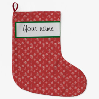 Grande Chaussette De Noël Stockage personnalisé pour Noël