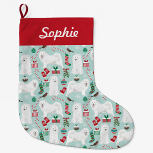 Grande Chaussette De Noël stockage samoyeux de noël