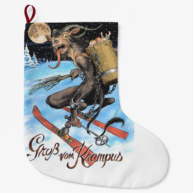 Grande Chaussette De Noël Stocker Krampus (Devant)
