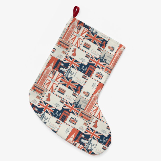 Grande Chaussette De Noël Stocking de la Poste de Londres (Devant (Accrochage))