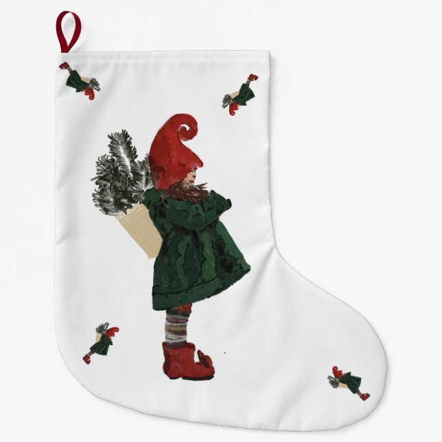 Grande Chaussette De Noël Stocking Whimsical Christmas Gnome (Devant)