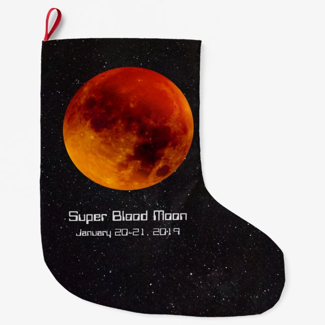Grande Chaussette De Noël Super Blood Moon Eclipse 2019 (Devant)