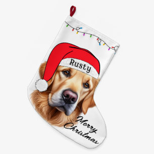 Grande Chaussette De Noël Super Christmas Golden Retriever