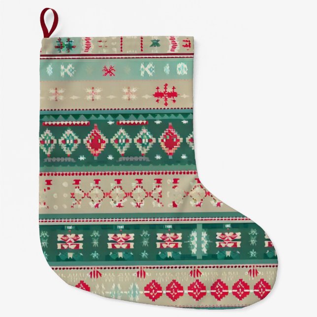Grande Chaussette De Noël Sweat moche de Noël 2 (Devant)