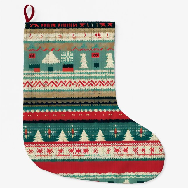 Grande Chaussette De Noël Sweat moche de Noël 3 (Devant)