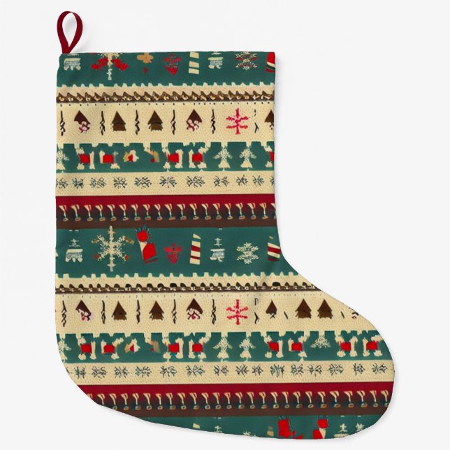 Grande Chaussette De Noël Sweat moche de Noël 5 (Devant)