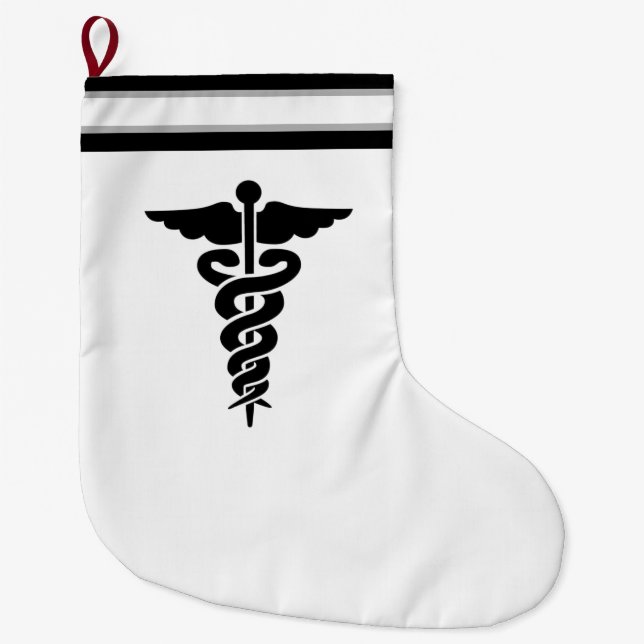 Grande Chaussette De Noël Symbole Médicale (Devant)