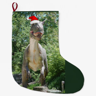 Grande Chaussette De Noël T-Rex de Noël