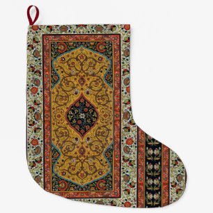 Grande Chaussette De Noël Tapis Élegant Tapisserie Perse Antique Riche