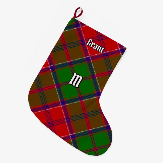 Grande Chaussette De Noël Tartan Clan Grant (Devant (Accrochage))