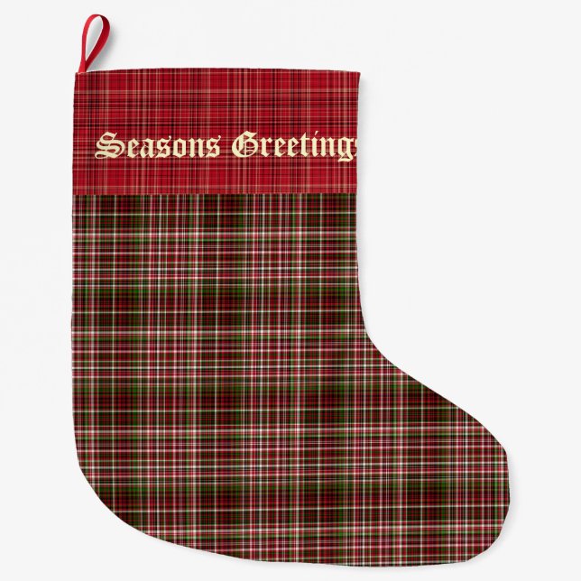 Grande Chaussette De Noël Tartan classique (Devant)