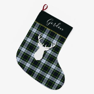 Grande Chaussette De Noël Tartan Deer Plaid Clan Gordon Deer Personnalisé
