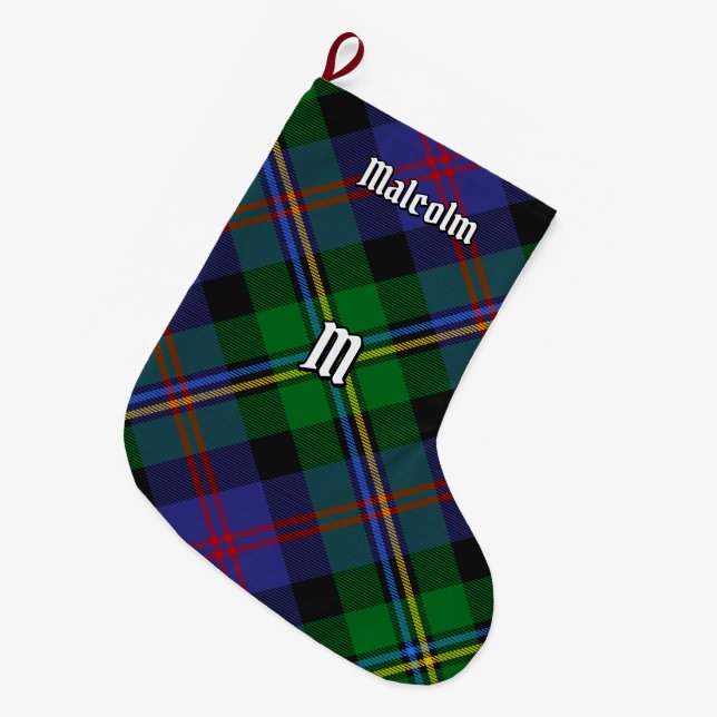 Grande Chaussette De Noël Tartan du clan Malcolm (Devant (Accrochage))