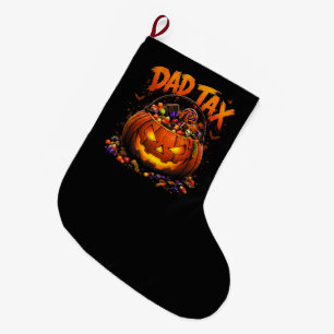 Grande Chaussette De Noël Taxe Papa Drôle Halloween Citrouille