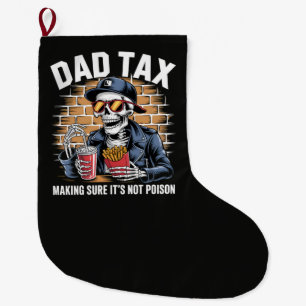 Grande Chaussette De Noël Taxe Papa S'assurant que ce n'est pas un squelette
