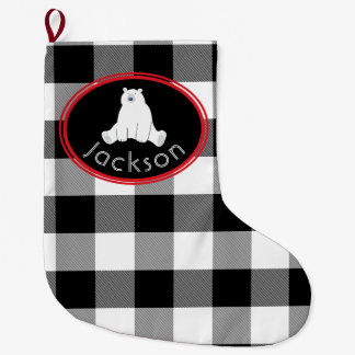 Grande Chaussette De Noël Test de Buffalo et Black White