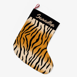 Grande Chaussette De Noël Tiger Stripes Motif Grande réserve de Noël