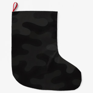 Grande Chaussette De Noël Tons Charbon Foncé Noir Profond Camouflage Élégant