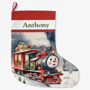 Grande Chaussette De Noël Train Boys Choo Choo Xmas