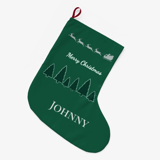 Grande Chaussette De Noël Traîneau de Noël Éternel Stocking Glow (Devant (Accrochage))