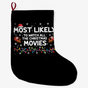 Grande Chaussette De Noël Très susceptible de regarder tous les films de Noë