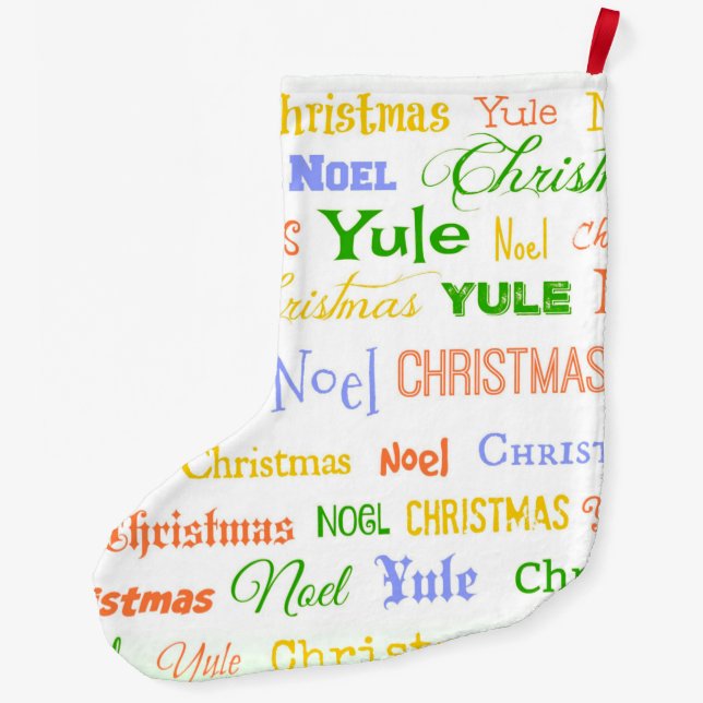 Grande Chaussette De Noël Typographie de Noël (Dos)