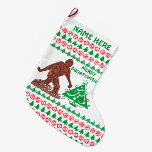 Grande Chaussette De Noël Un Bigfoot joyeux Squatchmas de marche