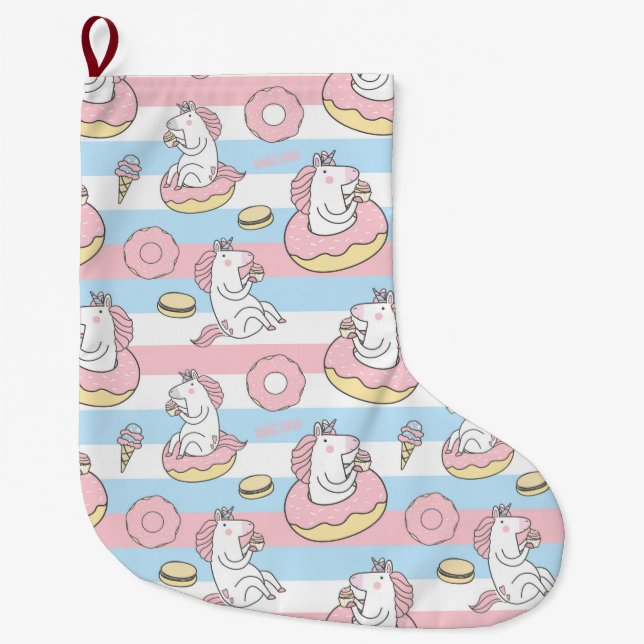 Grande Chaussette De Noël Unicorne (Devant)