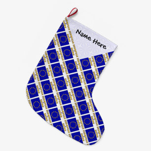 Grande Chaussette De Noël Union européenne Drapeau de l'UE Personnalisation
