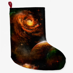 Grande Chaussette De Noël Univers impressionnant avec la planète et les