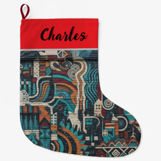 Grande Chaussette De Noël Urban Soul Patterns Christmas Stocking