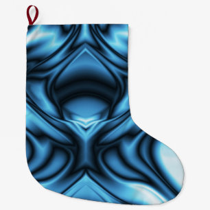 Grande Chaussette De Noël Vague de soie bleue