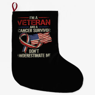 Grande Chaussette De Noël Vétéran survivant du cancer Ne me sous-estimez pas