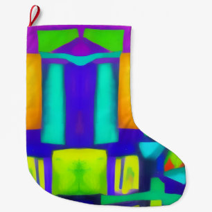 Grande Chaussette De Noël Vibes électriques Dreams Art Vintage élégant