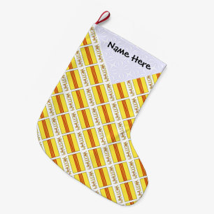Grande Chaussette De Noël Vietnam Drapeau sud vietnamien Carrelé noir person
