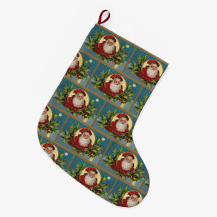 Grande Chaussette De Noël Vieux Noël Père Noël