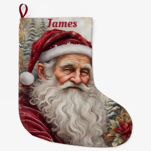 Grande Chaussette De Noël Vieux Père Noël