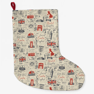 Grande Chaussette De Noël Vintage Londres Stocking