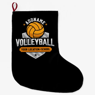 Grande Chaussette De Noël Volleyball AJOUTER TEXTE École Varsity Team Joueur