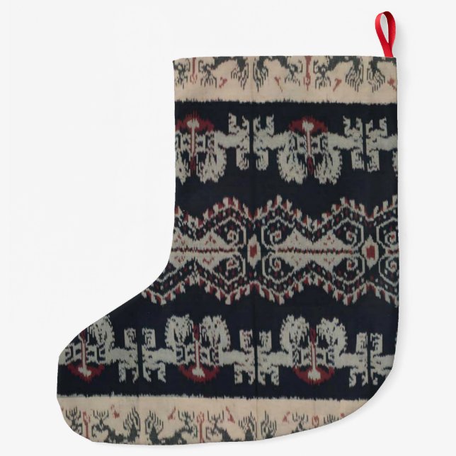 Grande Chaussette De Noël Weavings tribaux indonésiens Indonésie de textiles (Dos)
