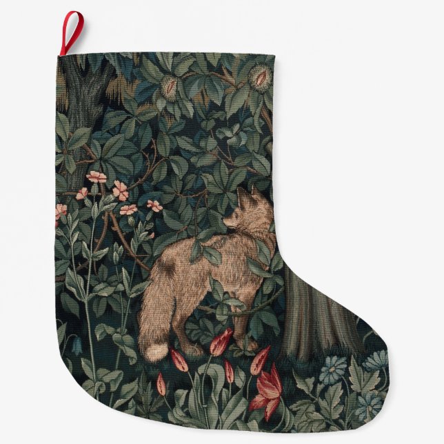 Grande Chaussette De Noël William Morris Faune sauvage Fox (Devant)