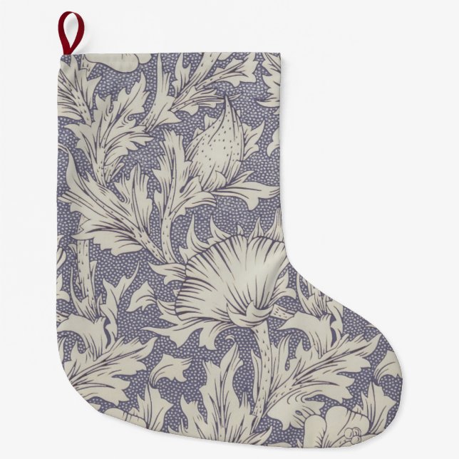 Grande Chaussette De Noël William Morris Horn Poppy Classic Floral (Devant)