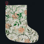Grande Chaussette De Noël William Morris Jardin Fleur de Jasmin Classique<br><div class="desc">Cette conception de fleur botanique de jasmin est basée sur le dessin original classique de William Morris (1834–1896) pour sa ligne de papier peint victorien anglais. Un magnifique design riche en fleurs et feuillage. Original de The Birmingham Museum</div>