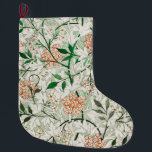 Grande Chaussette De Noël William Morris Jasmine Garden Flower Classic<br><div class="desc">Cette fleur botanique de Jasmin est basée sur le dessin original classique de William Morris (1834-1896) pour sa ligne de papier peint victorien anglais. Une fleur et un feuillage magnifiques. Original du Birmingham Museum</div>