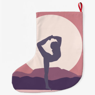 Grande Chaussette De Noël Yoga dans le pourpre