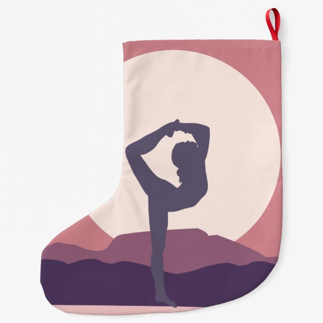 Grande Chaussette De Noël Yoga dans le pourpre (Dos)