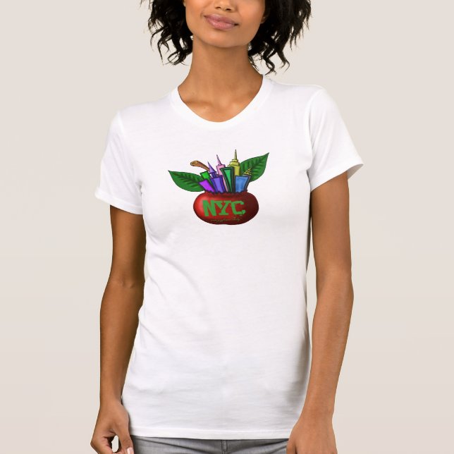 Grande conception de T-shirt de pomme de NYC (Devant)